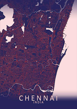 Chennai Blue City Map