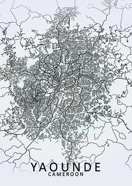 Yaounde White City Map