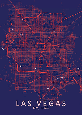 Las Vegas Blue City Map