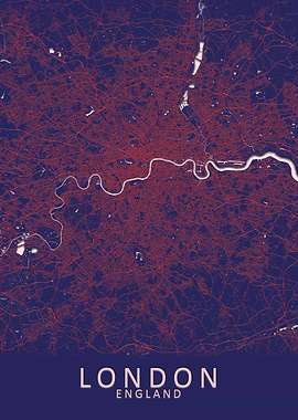 London Blue City Map