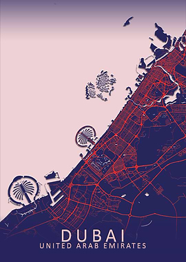 Dubai Blue City Map