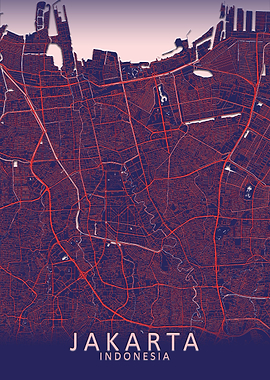 Jakarta Blue City Map