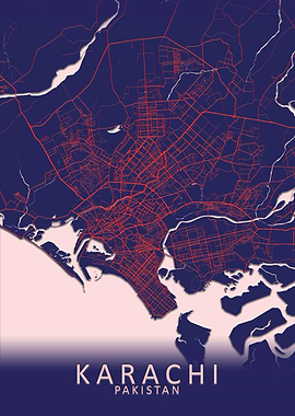 Karachi Blue City Map
