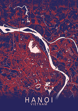 Hanoi Blue City Map