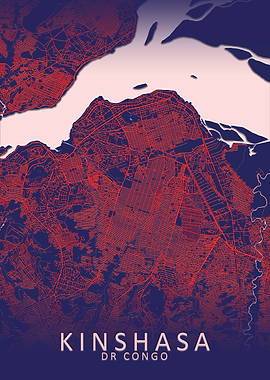 Kinshasa Blue City Map
