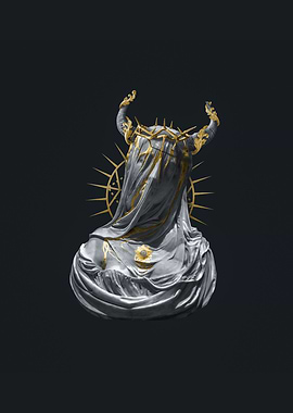 Veiled saint, old statue