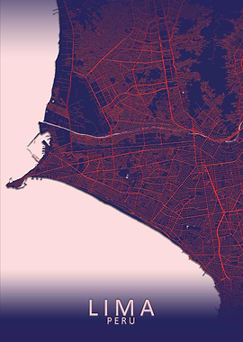 Lima Blue City Map