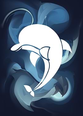Dolphin Abstract Painting