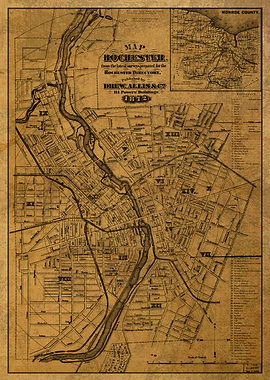 Rochester NY Map 1872
