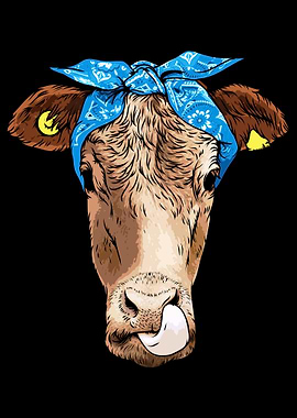 Hipster Cow Farm Animal