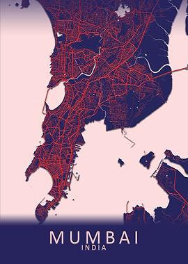 Mumbai Blue City Map