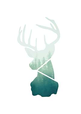 Abstract deer poster