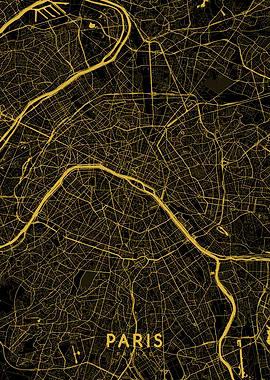 Paris map gold
