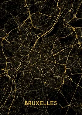 Bruxelles map gold