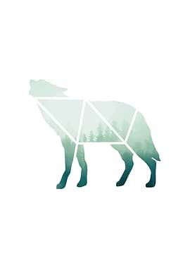 Abstract wolf poster