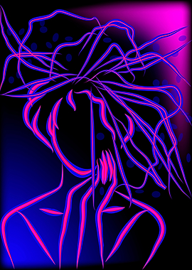 Neon pattern girl