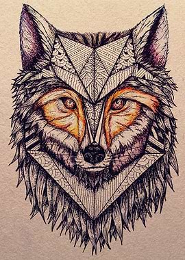 Lone Tribal Wolf