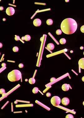 Floating colourful figures