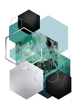 Teal Geometrica