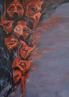 Masks burning up the grey