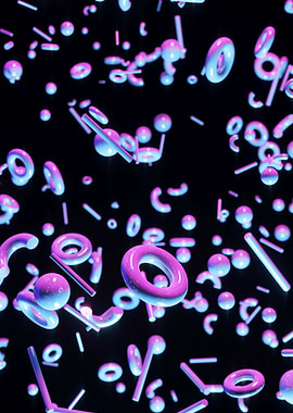 Neon colourful figures