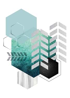 Teal Geometrica