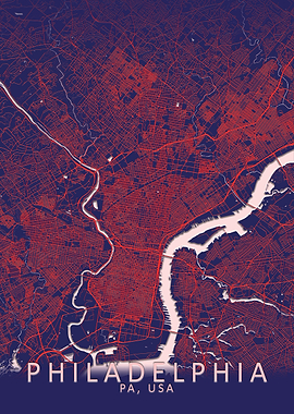 Philadelphia Blue City Map