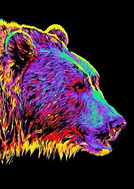 Neon Grizzly Bear