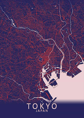 Tokyo Blue City Map