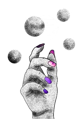 Hand with painted nails