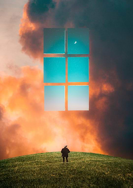 Moon through the window