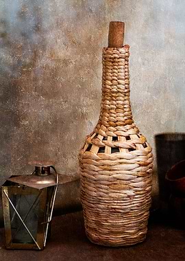 Wine Bottle And A Lantern