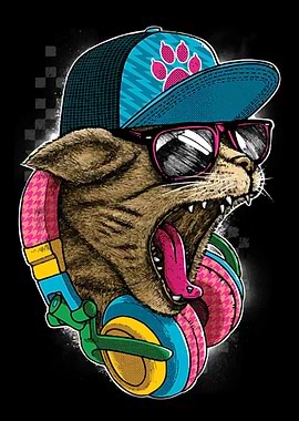cool and wild cat artwork