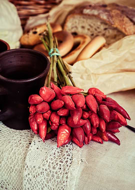 Bunch Of Red Chili Peppers