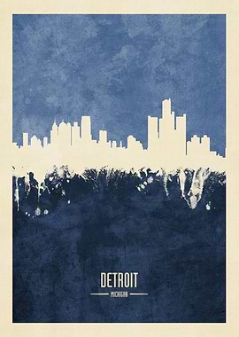 Detroit Michigan Skyline