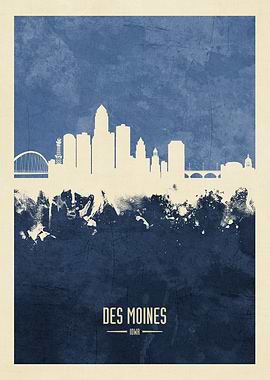 Des Moines Iowa Skyline