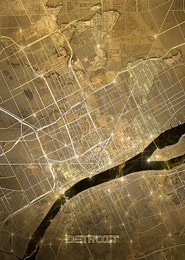 detroit map gold