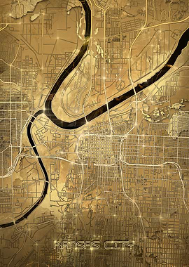 kansas city map gold