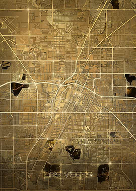 las vegas map gold