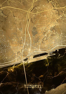 lisbon map gold