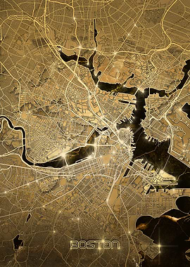 boston map gold