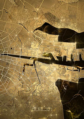 dublin map gold