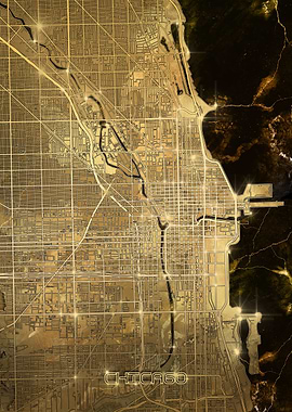 chicago map gold