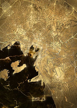oslo map gold