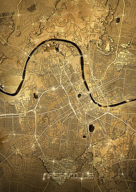 nashville map gold