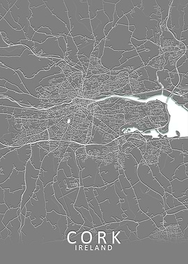 Cork Grey City Map