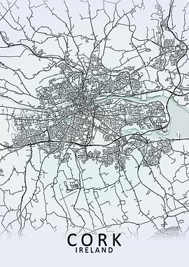 Cork White City Map