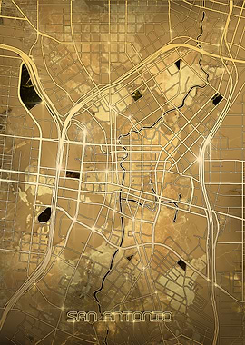 san antonio map gold