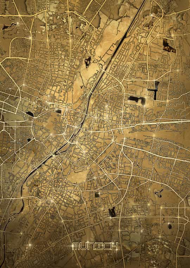 munich map gold