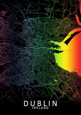 Dublin Rainbow City Map